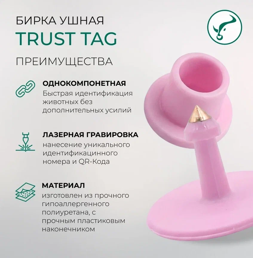 Бирка ушная Ø30*22 мм с металлическим наконечником фото 2